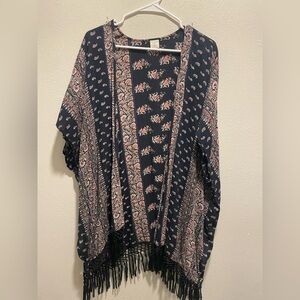 Abercrombie & Fitch black Floral Kimono